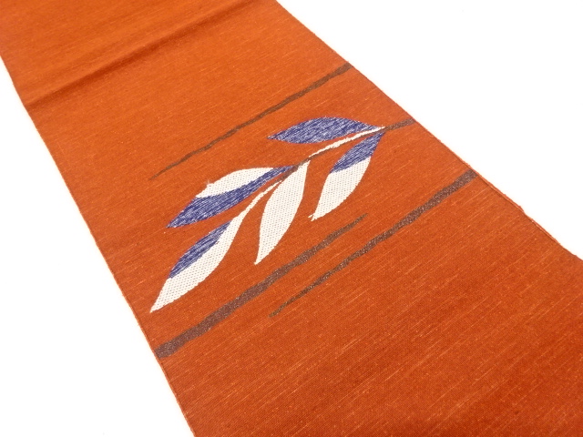 アンティーク　枝葉模様織り出し名古屋帯（着用可）